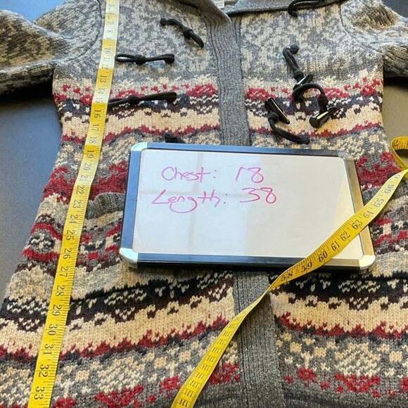 Bob Timberlake 100% Lambswool Sweater Coat Cardigan Size M Nordic Fair Isle Knit - Picture 8 of 8